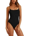 Reiss Black Hardware-strap Cut-out Swimsuit In Black