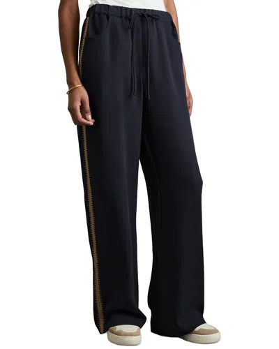 Reiss Inaya Crafted Wide Leg Trouser In Navy