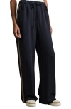 Reiss Inaya Drawstring Straight Leg Pants In Black