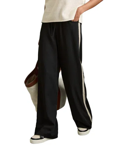 Reiss Inaya Crafted Wide Leg Trouser In Black