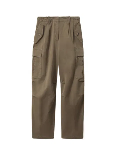 Reiss Indie Blend Tapered Combat Trousers In Khaki