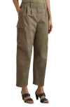 Reiss Indie Stretch Twill Ankle Cargo Pants In Khaki