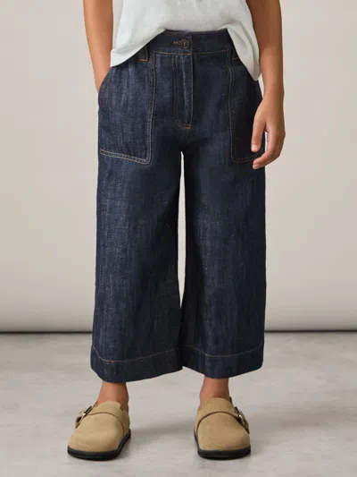 Reiss Indigo Ashby 9-13 Yrs Cotton-linen Wide Leg Trousers