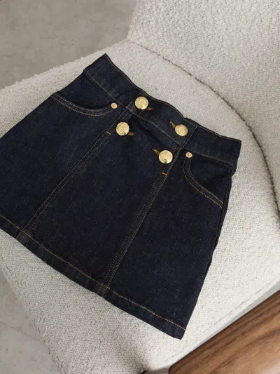 Reiss Kids'  Indigo Blue Chloe 13-14 Yrs Denim Button-detail Skirt
