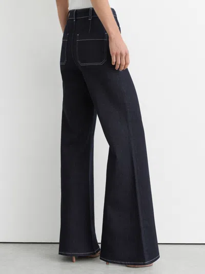 Reiss Indigo Blue Tall Patch-pocket Flared Jeans