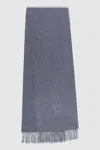 Reiss Indigo Melange Wool And Cashmere Scarf