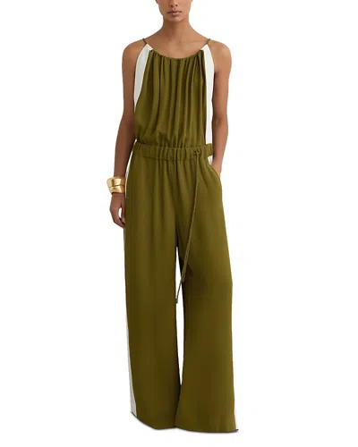 Reiss Inez Color Block Jumpsuit In Green