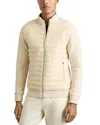Reiss Interlock Quilted Hybrid Jacket In Light Stone