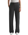 Reiss Grey Melange Wool Blend Wide Leg Suit Trousers