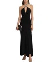 Reiss Iris Tie-neck Slim-fit Jersey Maxi Dress In Black
