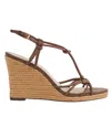 Reiss Isabella Leather Knot Wedge In Sand