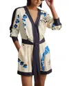 Reiss Blue Isabella Printed Belted Playsuit In Multi