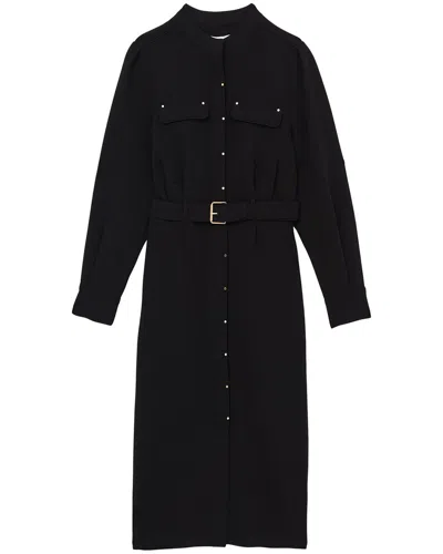 Reiss Isla Belted Shirtdress In Black