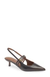 Reiss Isla Pointed Toe Slingback Sandal In Chocolate