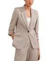 Reiss Isla One-button Herringbone Jacket In Neutral