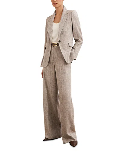 Reiss Isla Wide Leg Pants In Neutral