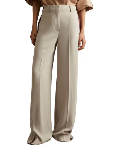 Reiss Isla Wide Leg Side Stripe Pant In Neutral