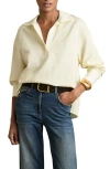 Reiss Isobel Overhead Ribbed Knit Shirt In Pale Yellow