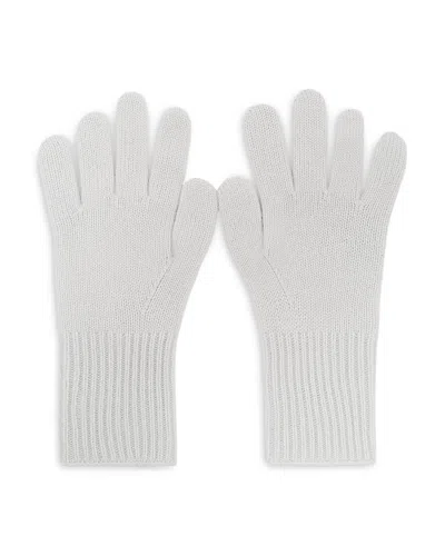 Reiss Issie Wool Blend Rib Trim Gloves In Grey