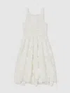 Reiss Kids' Melody Guipure-lace Midi Dress 9-13 Years Ivory In White