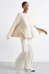 Reiss Ivory Atelier Buttoned Wool And Cashmere Jumper In Ivory