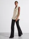 Reiss Ivory Atelier Satin Cowl-neck Top In White