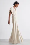 Reiss Ivory Atelier Zipped Cady Maxi Dress With Virgin Wool In Ivory