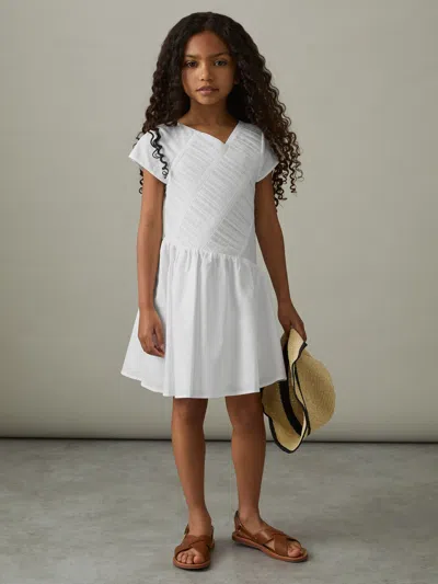 Reiss Ivory Bessie 4-9 Yrs Cotton Tucked-pleat Dress
