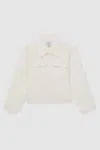 Reiss Ivory Joss 13-14 Yrs Button-through Cropped Shirt Jacket