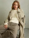 Reiss Ivory Marie Cable Knit Jumper With Wool And Cashmere In White