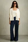 Reiss Ivory Harper Chunky Knitted Cardigan
