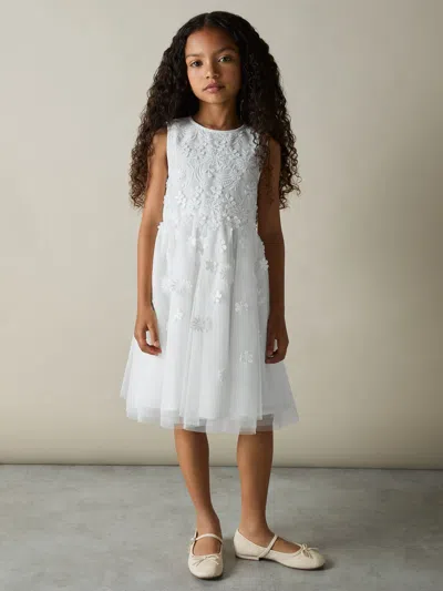 Reiss Ivory Clementine 4-9 Yrs Tulle Floral-embroidered Bridesmaid Dress