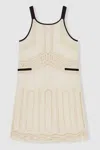 Reiss Ivory Crochia 13-14 Yrs Cotton Contrast-trim Lace Dress