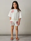 Reiss Ivory Cotton Palm Tree Cropped T-shirt