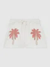 Reiss Ivory Cotton Palm Tree Drawstring Shorts
