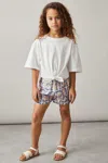 Reiss Ivory 4-9 Yrs Cotton Tie-front Cropped T-shirt