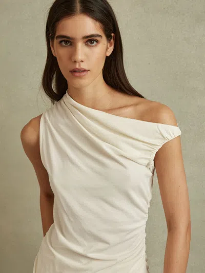 Reiss Ivory Dylan Ruched Off-the-shoulder Top In White