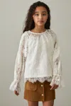 Reiss Ivory 4-9 Yrs Lace Long-sleeve Top In Ivory