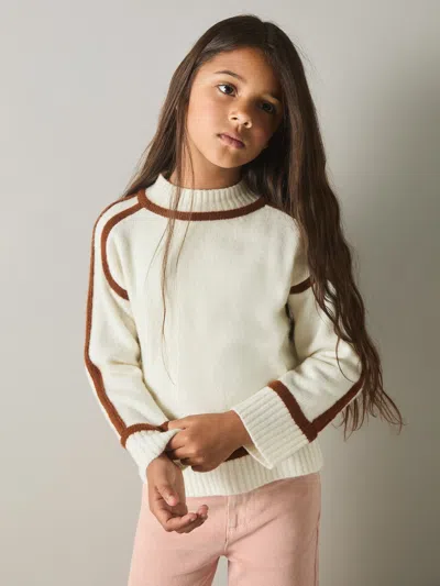 Reiss Ivory Geo 4-9 Yrs Wool-blend Contrast Jumper