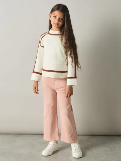 Reiss Ivory Geo 9-13 Yrs Wool-blend Contrast Jumper