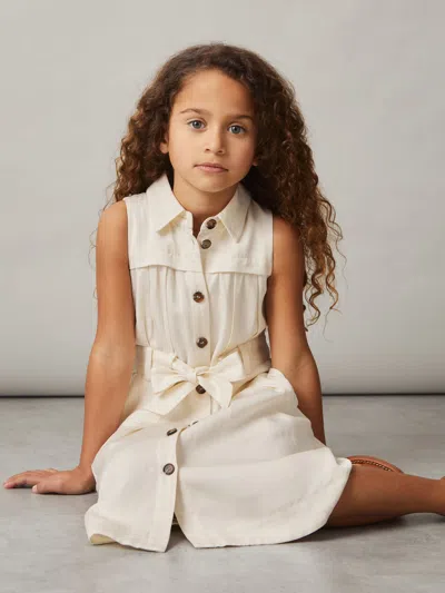 Reiss Ivory Heidi 9-13 Yrs Tie-waist Collared Dress