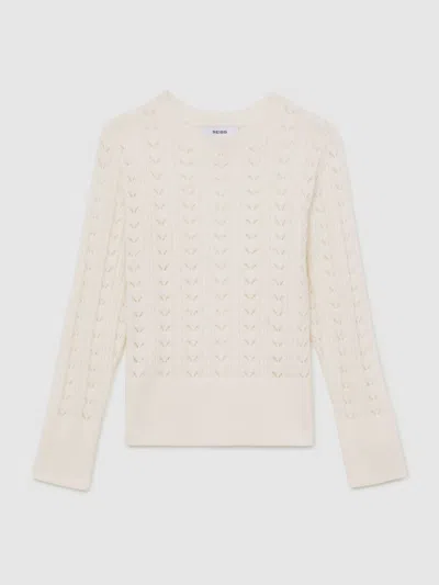 Reiss Ivory Jumper In White