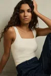 Reiss Ivory Knitted Square Neck Vest