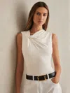 Reiss Ivory Knot Detail Jersey Bodysuit