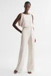 Reiss Koa Drape Bridal Jumpsuit In Ivory