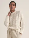 Reiss Textured Knit Crewneck Sweater In Neutral
