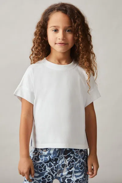 REISS IVORY LOIS 9-13 YRS COTTON OVERSIZED SHORT-SLEEVE T-SHIRT