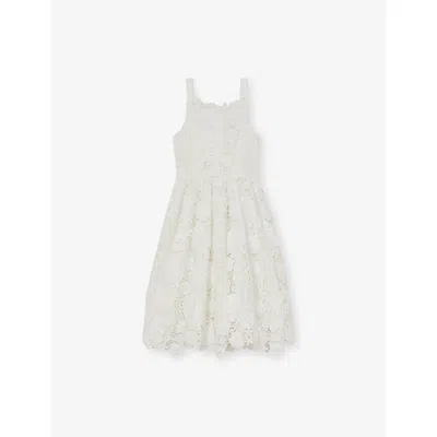 Reiss Kids' Ivory Melody Guipure-lace Midi Dress 4-9 In White