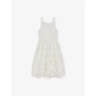 Reiss Kids' Ivory Melody Guipure-lace Midi Dress 9 In White
