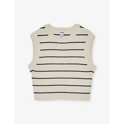 Reiss Kids' Lorilee Stripe-print Sleeveless Knitted Top 9 In Multi